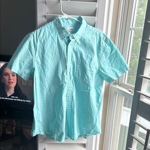 Men's Light Teal Button-Down Shirt